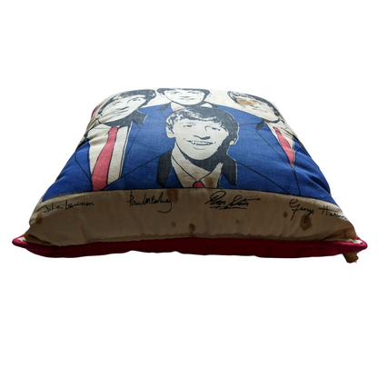 Beatles - Original 1964 Nordic House Pillow With Red Back & Two Tags