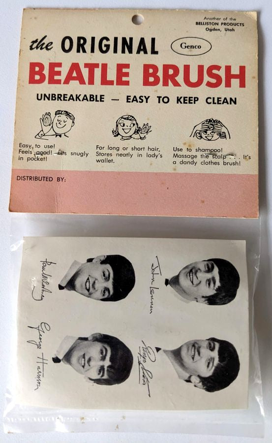Beatles - Original 1960s White Belliston Genco Hair Brush Sealed