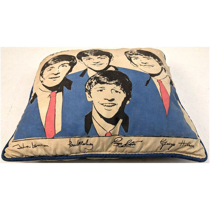 Beatles - Original 1964 Nordic House Pillow With Blue Back