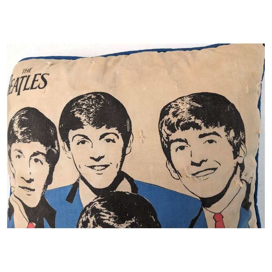 Beatles - Original 1964 Nordic House Pillow With Blue Back