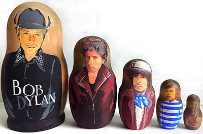 Bob Dylan - 16 cm Babushka Doll (Set of 5 Unique Nesting Dolls)