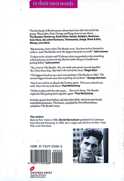 David Bennahum - The Beatles After The Break-Up ..  In Their Own Words Book (1991)