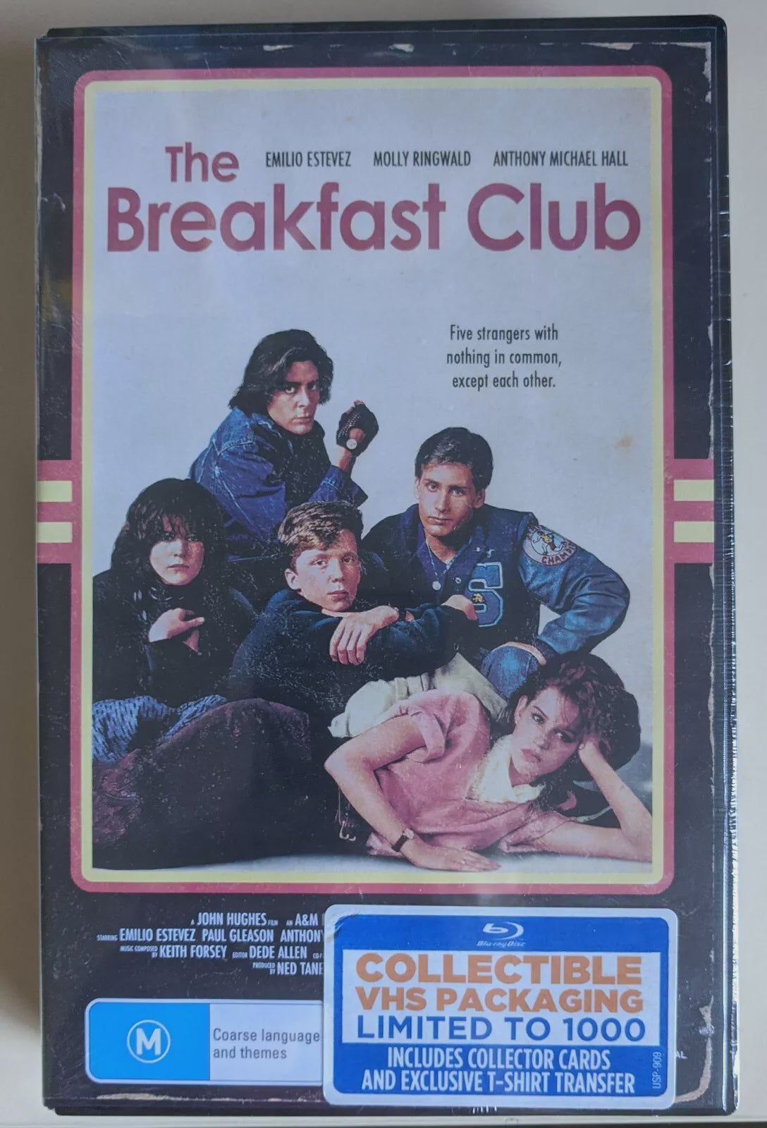 Breakfast Club - Breakfast Club (1985) Blu-Ray DVD Ltd Ed 0037/1000 VHS Packaging + Collector Cards + T-shirt Transfer (New)