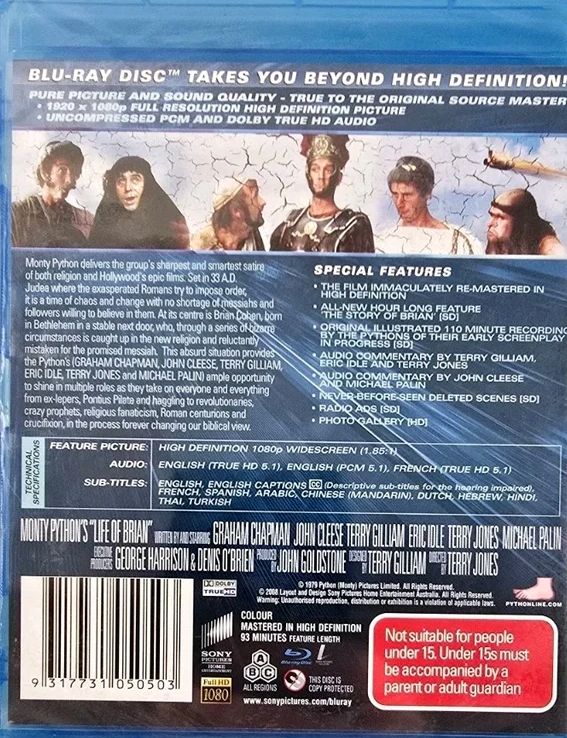 Monty Python - Life Of Brian The Immaculate Edition (1979) Blu-Ray DVD (Used)