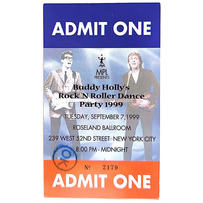 Paul McCartney - 1999 Buddy Holly's Rock N Roller Dance Party Ticket