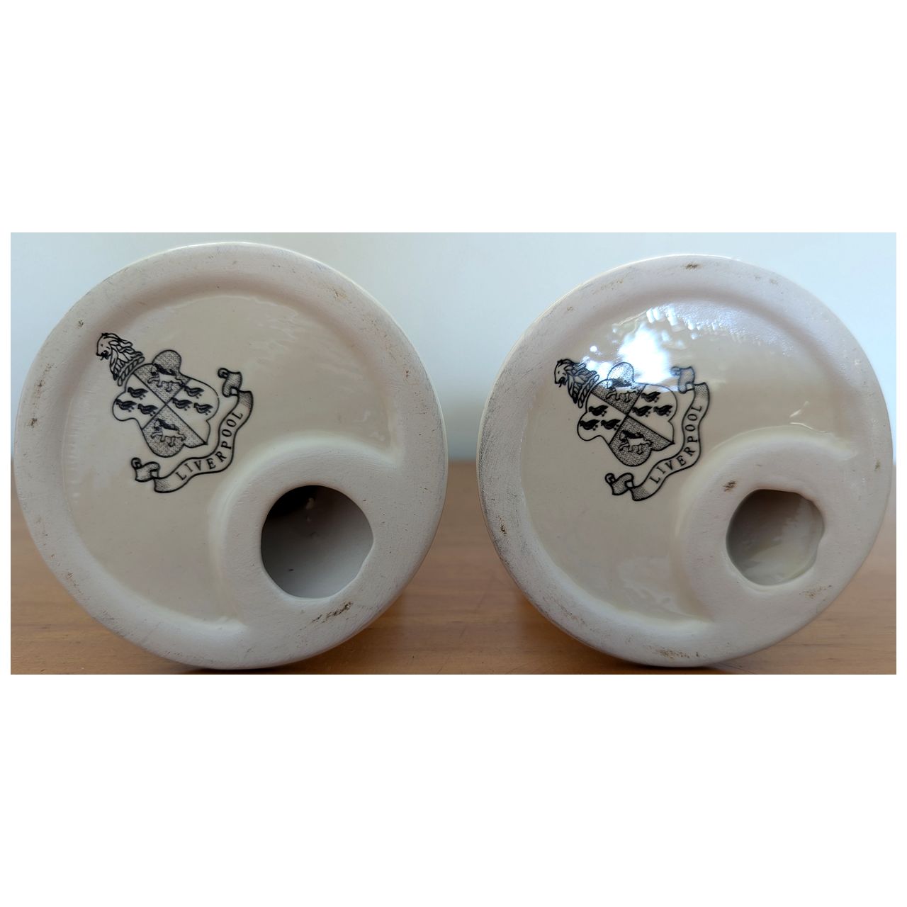 Beatles - Vintage 1980s Liverpool Pair Of Pottery Candlestick Holders (Used)
