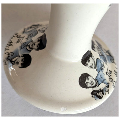 Beatles - Vintage 1980s Liverpool Pair Of Pottery Candlestick Holders (Used)
