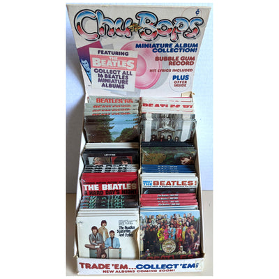 Beatles - Original 1982 Chu Bops Beatles Display Box of 64 Sealed Bubblegum Vinyl Records