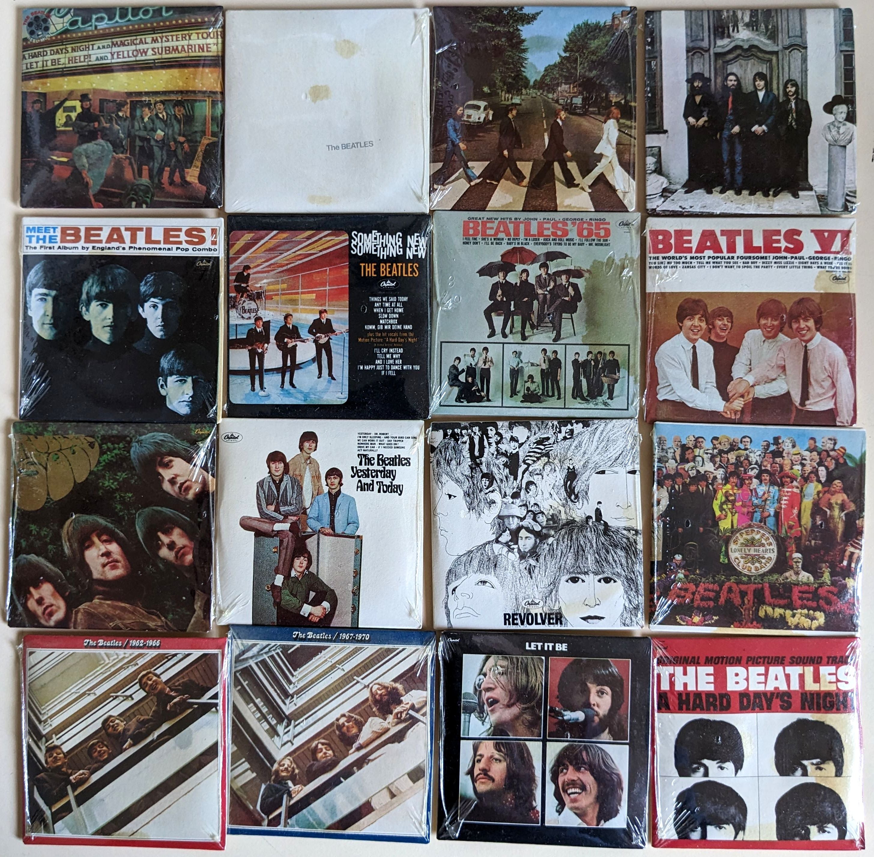 Beatles - Original 1982 Chu Bops Beatles Display Box of 64 Sealed Bubblegum Vinyl Records