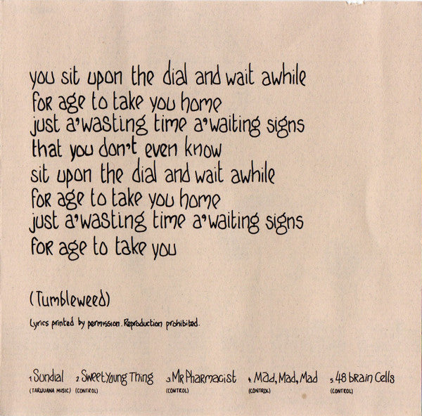 Tumbleweed - Sundial 5 Track CD Single EP