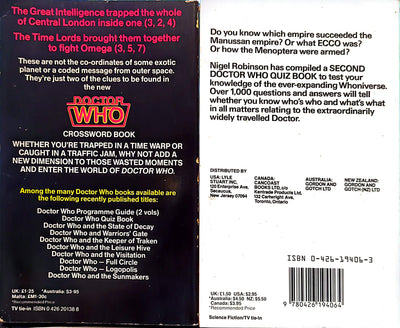 Doctor Who - 2 x 1980s Crossword/Quiz Books By Nigel Robinson