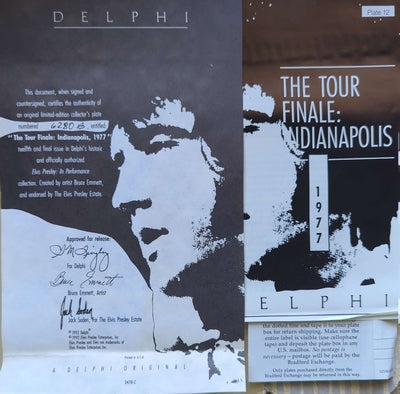 Elvis Presley - Vintage 1992 Delphi In Performance Tour Finale Indianapolis 1977 Plate #6280B w/ Original Box & COAs