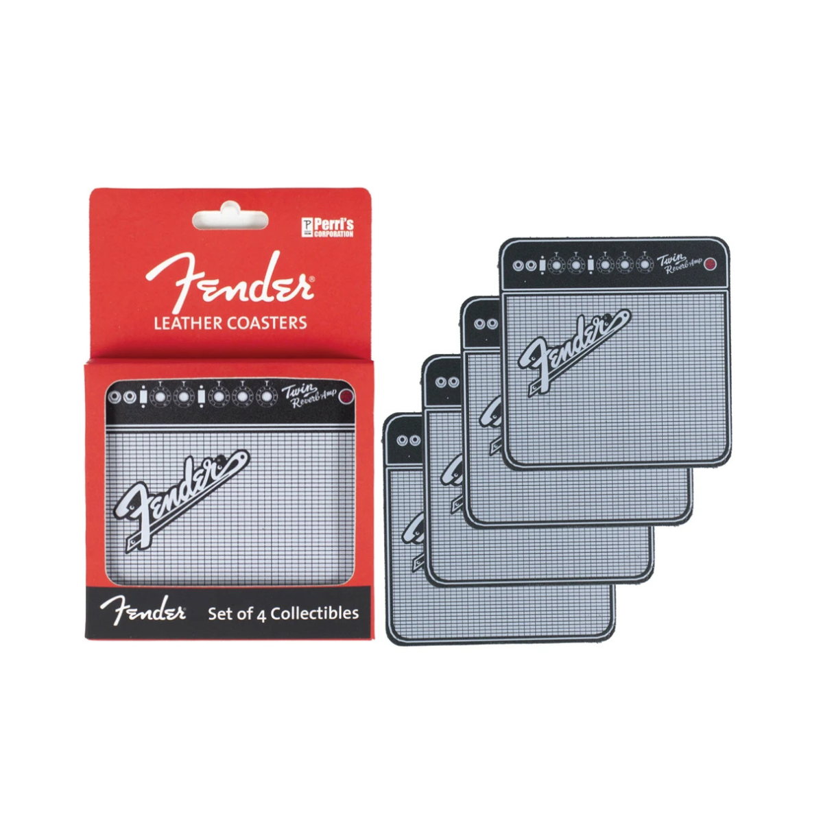 Fender - Amplifiers Leather Coaster Set