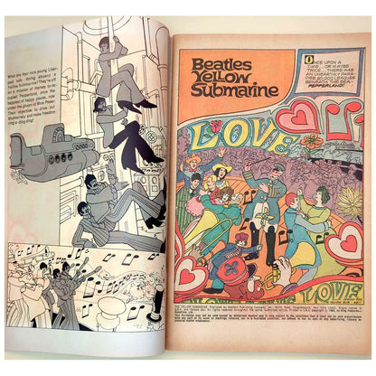 Beatles - 1968 Gold Key Yellow Submarine Comic Book w/ Poster Attached EXCELLENT