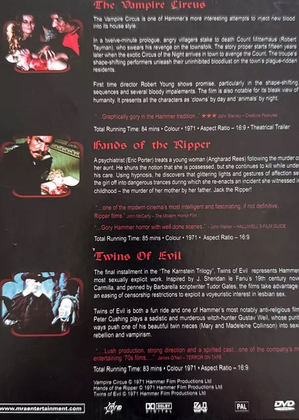 Hammer Horror - Collection 3DVD Boxset (Used)