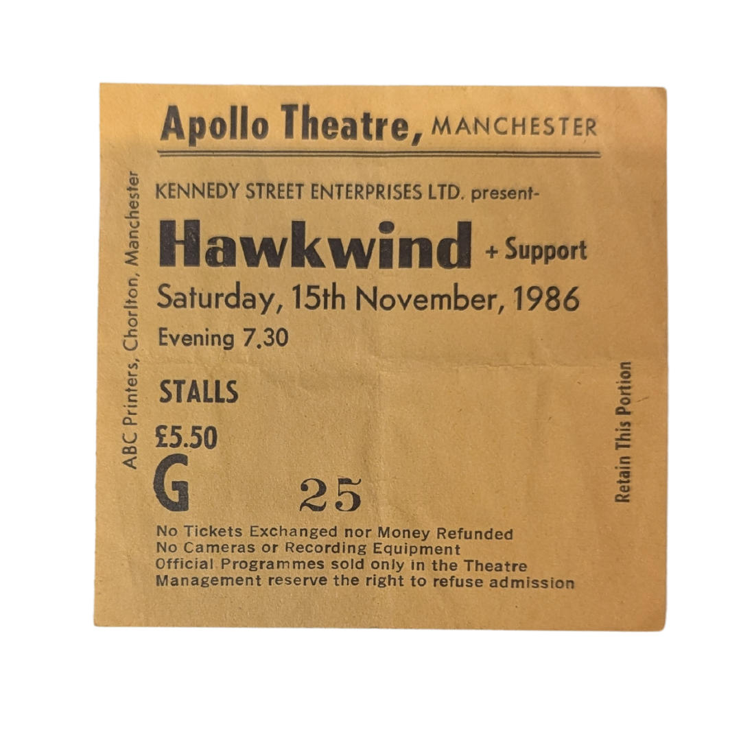 Hawkwind - 1986 Tour Original Vintage Concert Ticket