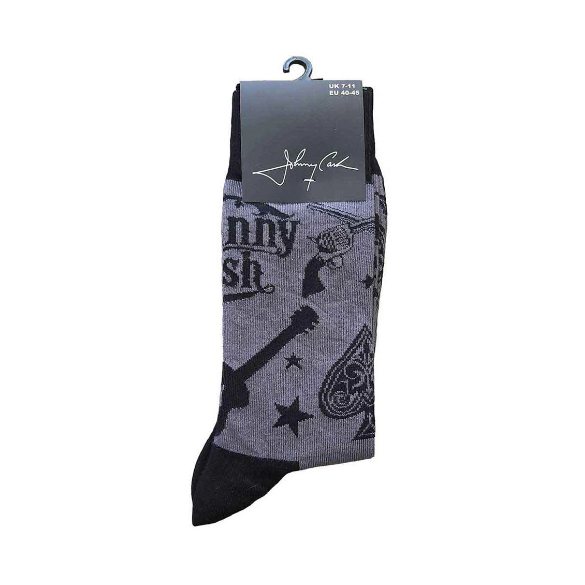 Johnny Cash - Guitars 'n Guns Charcoal Unisex Ankle Socks