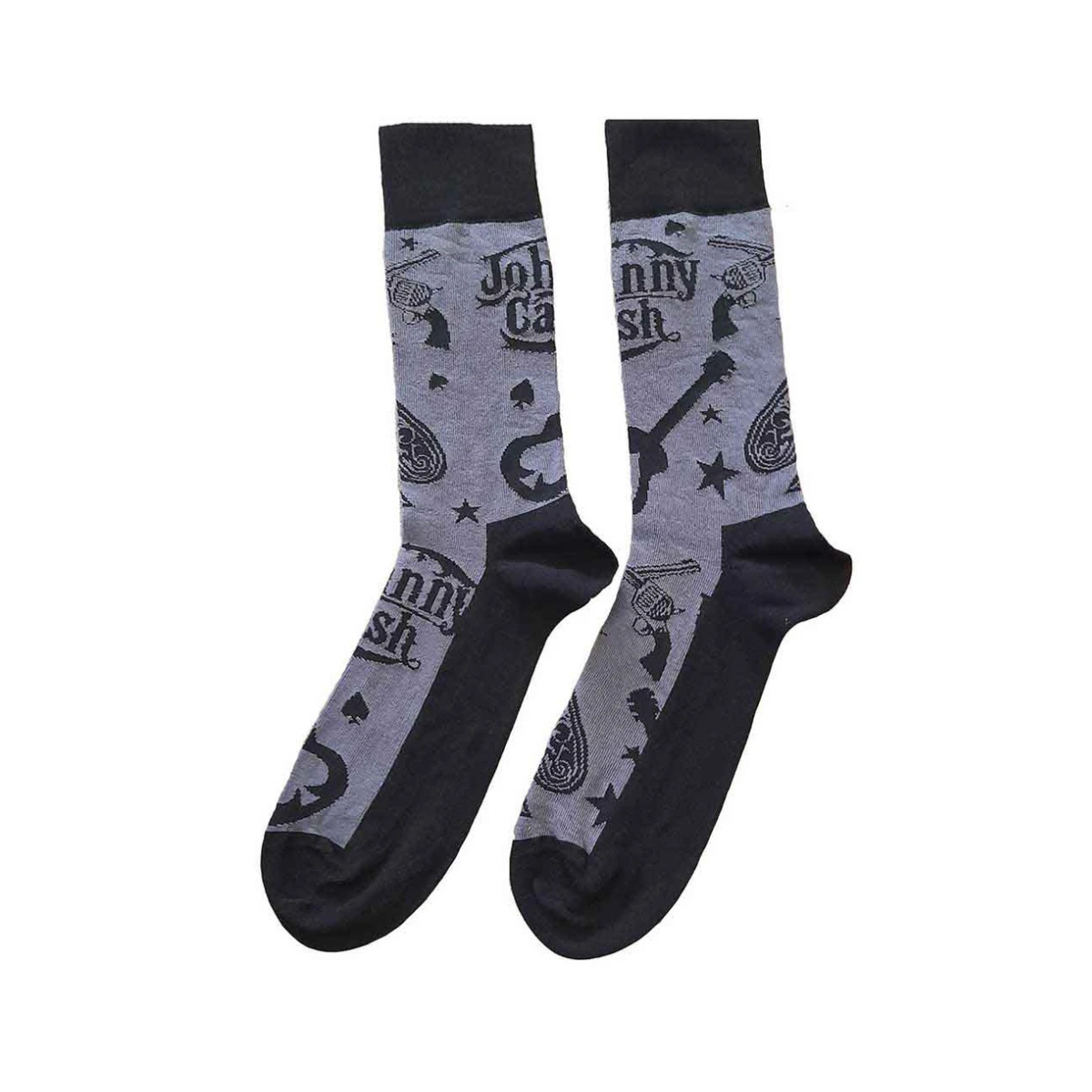 Johnny Cash - Guitars 'n Guns Charcoal Unisex Ankle Socks
