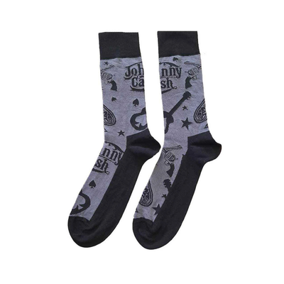 Johnny Cash - Guitars 'n Guns Charcoal Unisex Ankle Socks