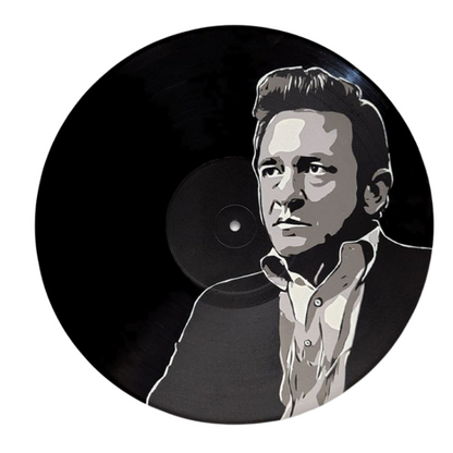 Vinyl Art - Johnny Cash Spray-Painted Vinyl