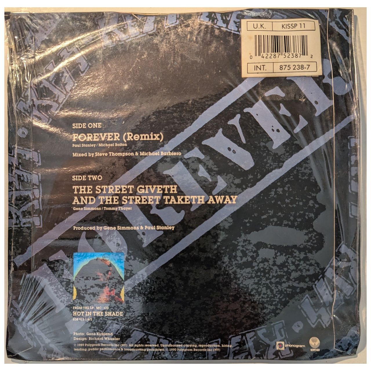 Kiss - Forever 7" Single Vinyl (Used)