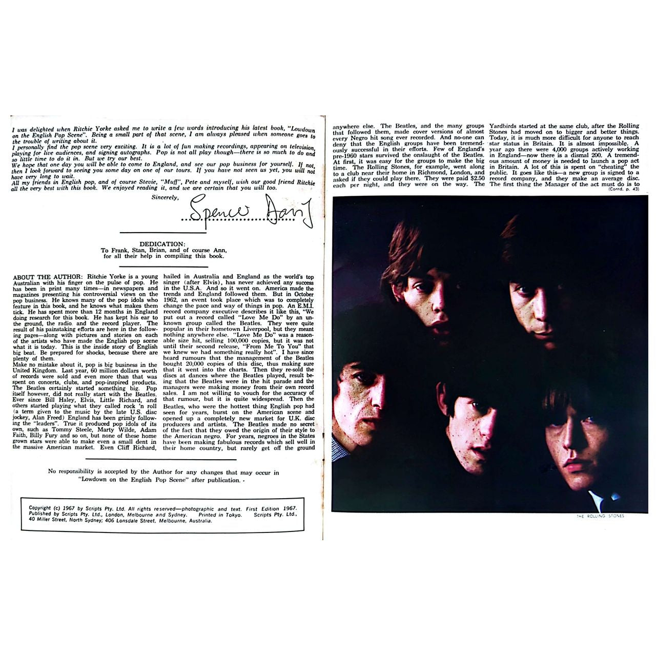 Ritchie Yorke - Lowdown On The English Pop Scene Book 1967 First Ed