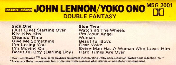 John Lennon & Yoko Ono - Double Fantasy Cassette