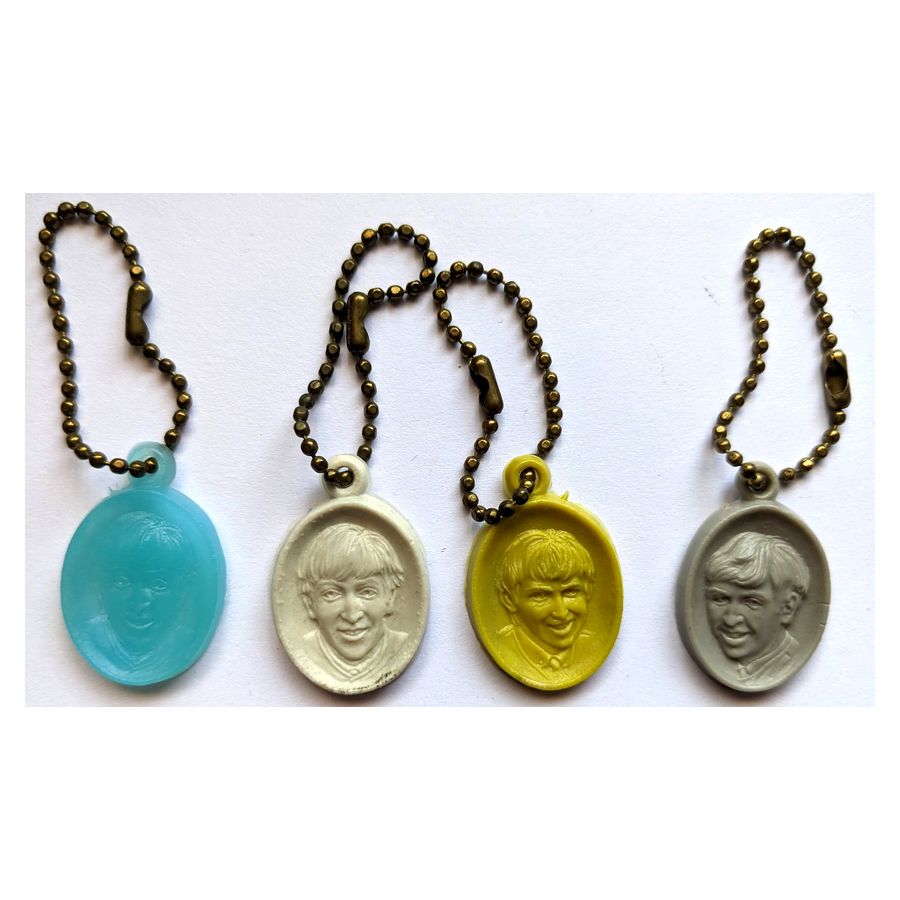 Beatles - Original 1960s USA  4 x Collectable Coloured Oval Gumball Charms