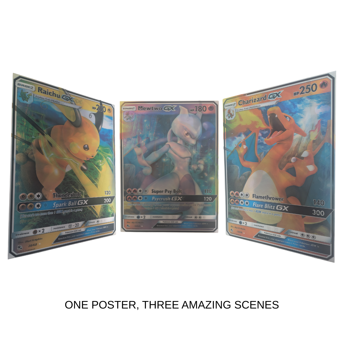 Various Pokemon Trading Cards - 3D Lenticular Poster