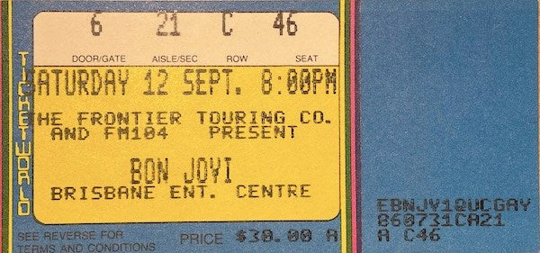Bon Jovi - Concert Ticket