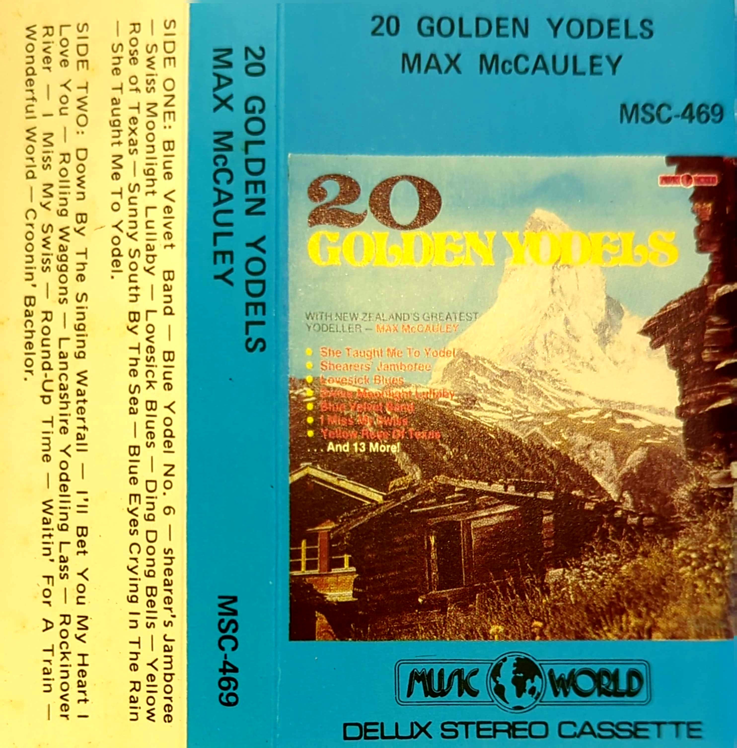 Max McCauley - 20 Golden Yodels Cassette Tape