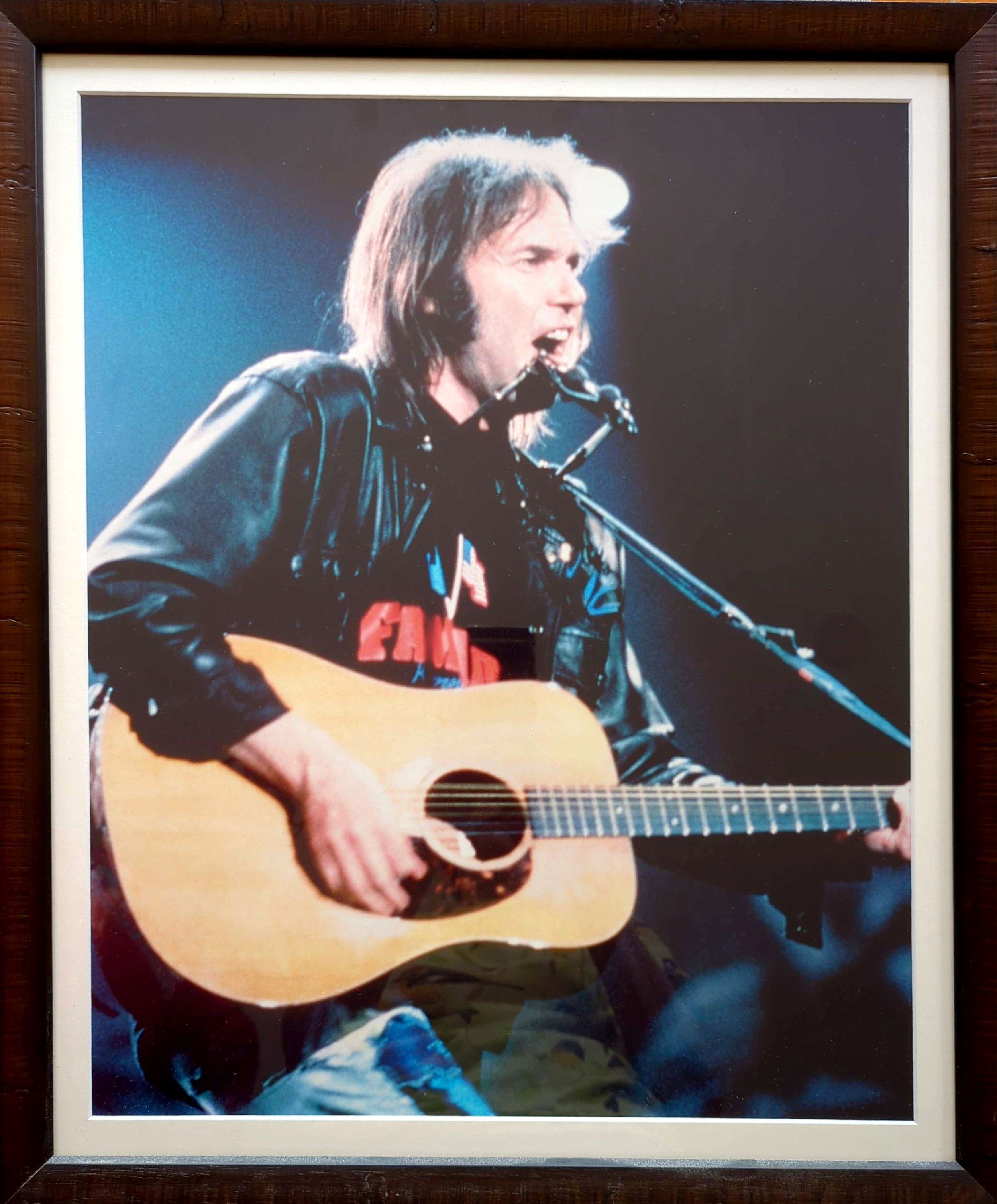 Neil Young - Neil Young With Guitar 49 x 59cm Framed Poster