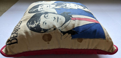 Beatles - Original 1964 Nordic House Pillow With Red Back & Two Tags