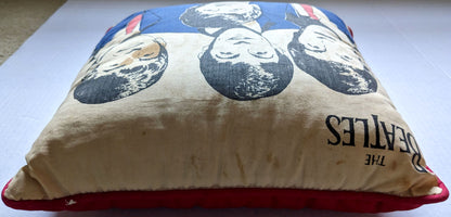 Beatles - Original 1964 Nordic House Pillow With Red Back & Two Tags