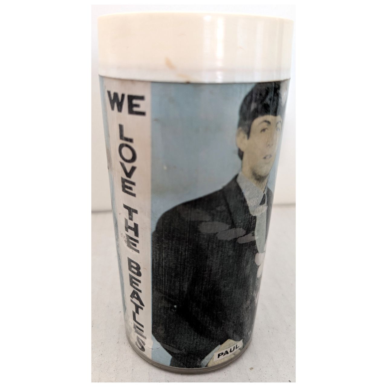 Beatles - Original 1964 White Plastic Australian Tour Drinking Tumbler (Used)