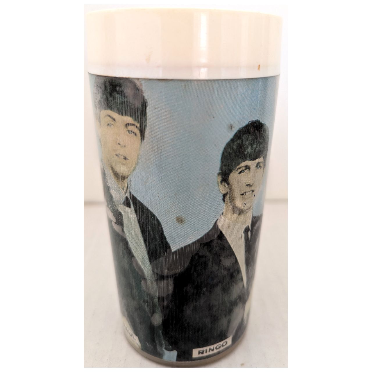 Beatles - Original 1964 White Plastic Australian Tour Drinking Tumbler (Used)