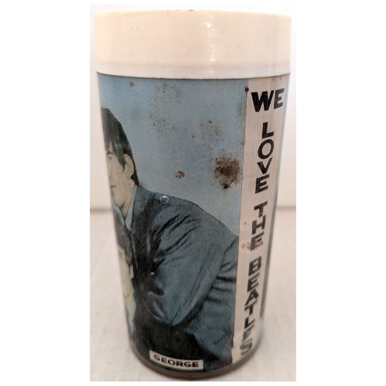 Beatles - Original 1964 White Plastic Australian Tour Drinking Tumbler (Used)
