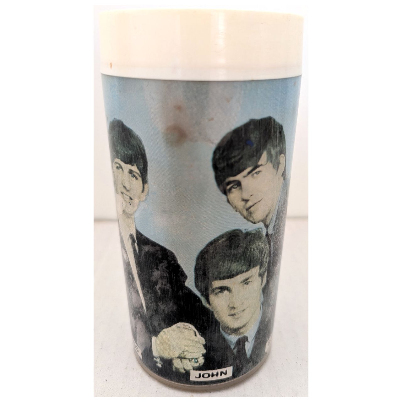 Beatles - Original 1964 White Plastic Australian Tour Drinking Tumbler (Used)