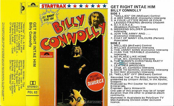 Billy Connolly - Get Right Intae Him Cassette