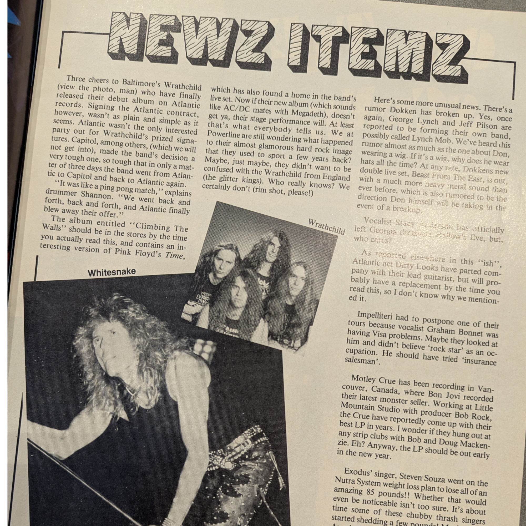 Powerline Magazine - March 1989 Ozzy & Zakk