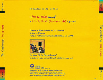 Cranberries - Free To Decide - Promo CD Single