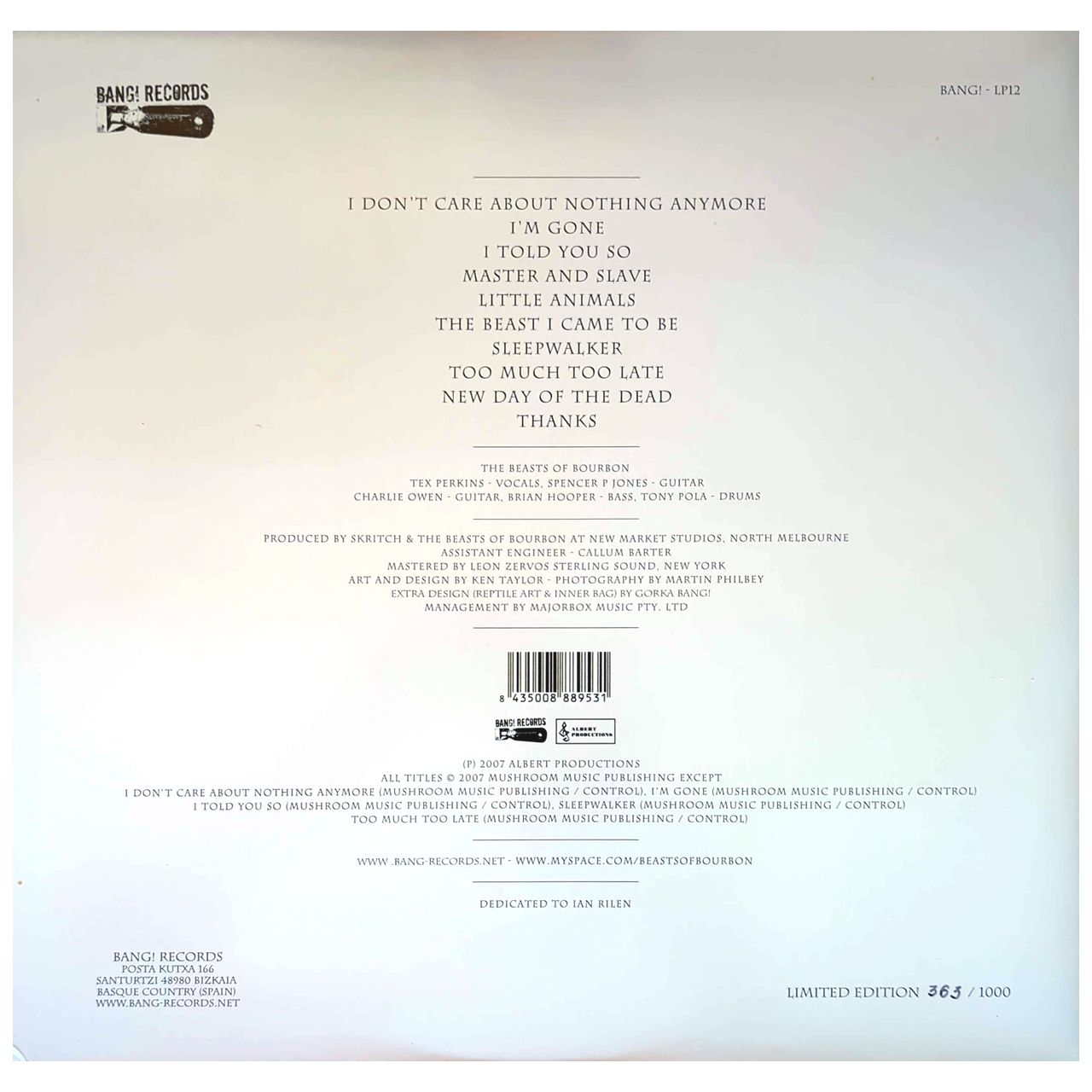 Beasts Of Bourbon - Little Animals Vinyl LP (Used)
