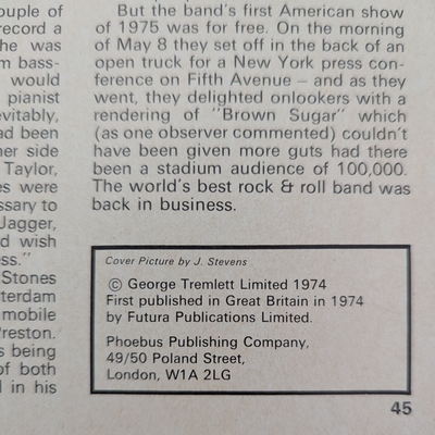Rolling Stone - Story Of Pop Special 1974 Magazine