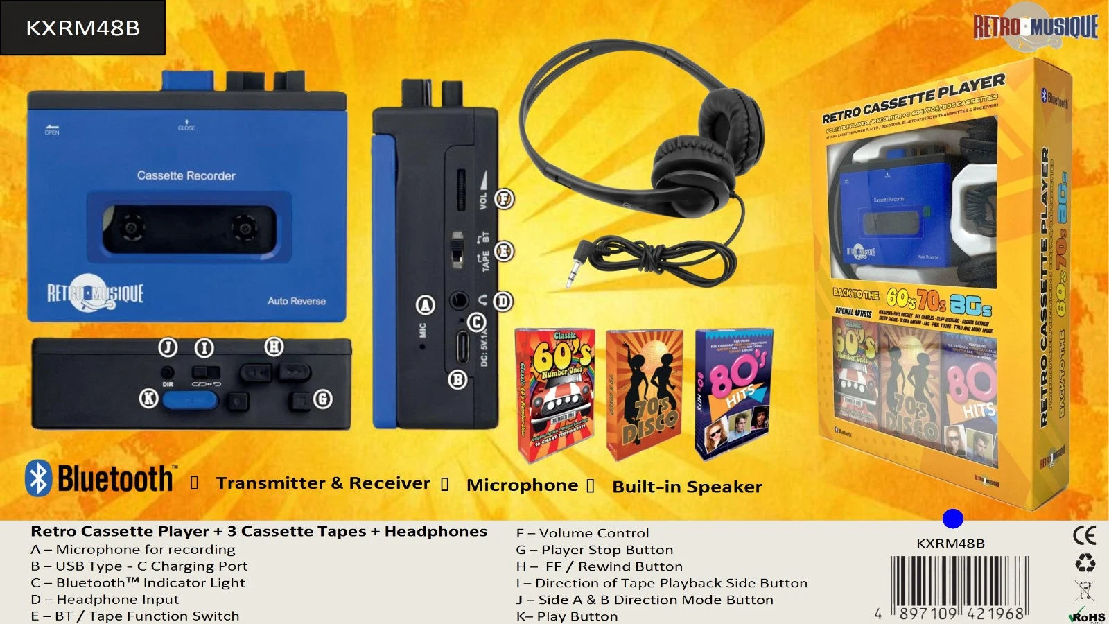 Walkman - Portable Cassette Player Blue