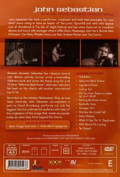 John Sebastian – Live At Iowa State University DVD (Used)