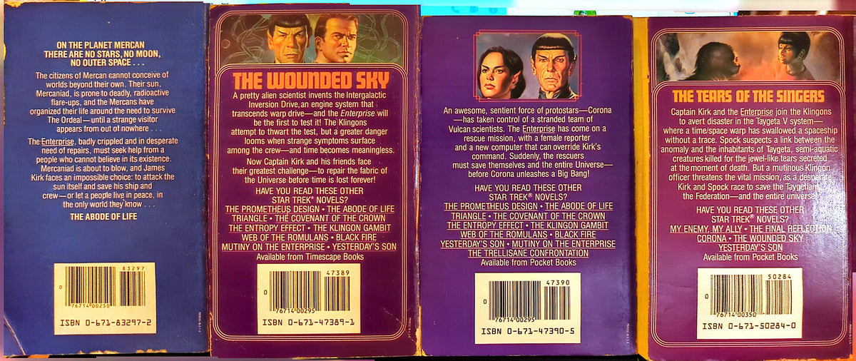 Star Trek - Pocket Novels 4-Book Set – The Abode of Life / The Wounded Sky / Corona / The Tears of the Singers