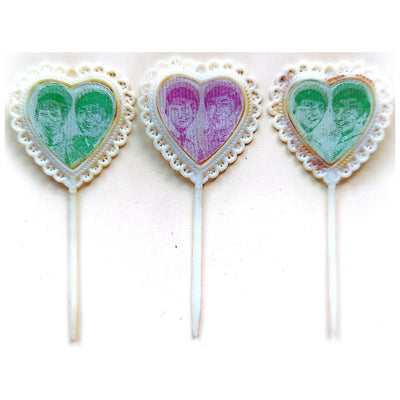 Beatles - Original 1963 3 x Flasher Cake Decoration Hors Doeuvre Cocktail Sticks (Used)