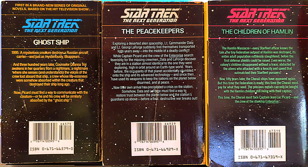 Star Trek - The Next Generation #1–3 – Ghost Ship / The Peacekeepers / The Children of Hamlin Paperback Books