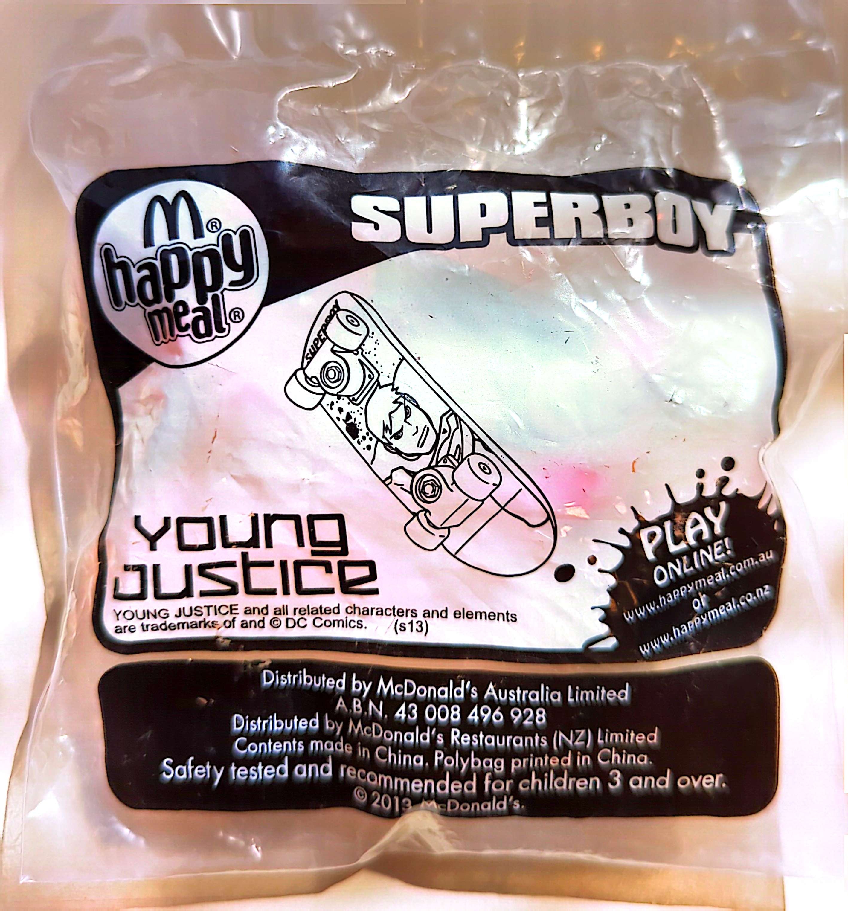 McDonalds Happy Meal Toy - Young Justice Superboy Skateboard 2013 (New & Sealed)
