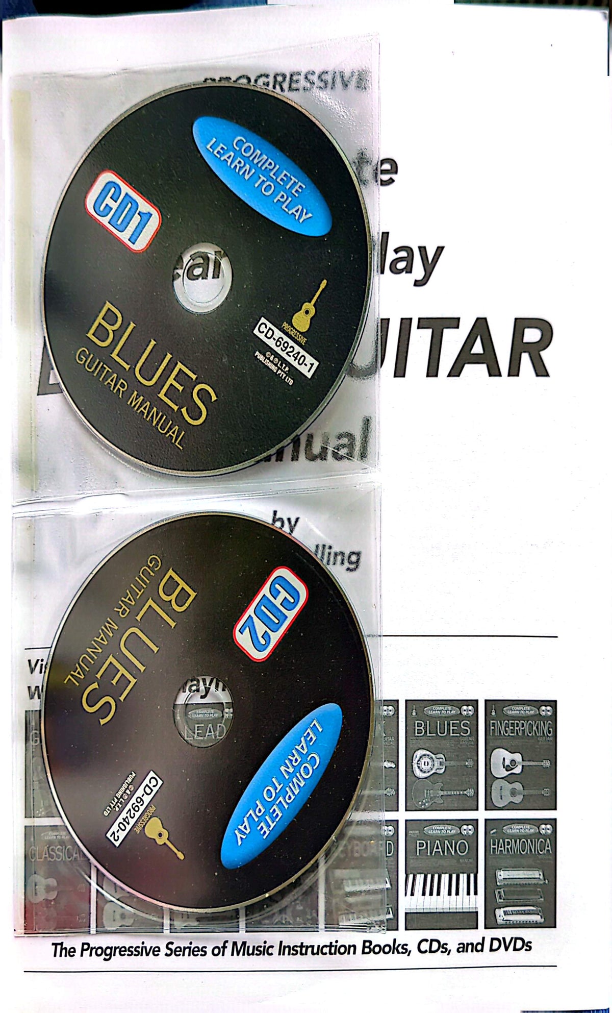 Progressive Complete Learn To Play Blues Guitar Manual Book + 2 CDs